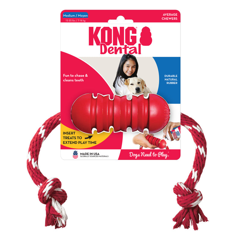 KONG Dog Toys Dental Chews with Rope