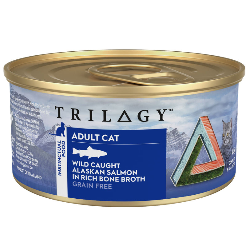 Trilogy Wet Adult Cat Food Wild Caught Alaskan Salmon in Rich Bone Broth