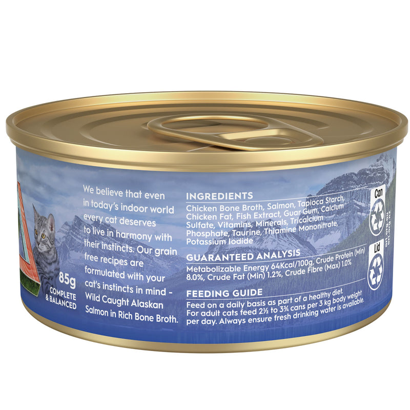 Trilogy Wet Adult Cat Food Wild Caught Alaskan Salmon in Rich Bone Broth