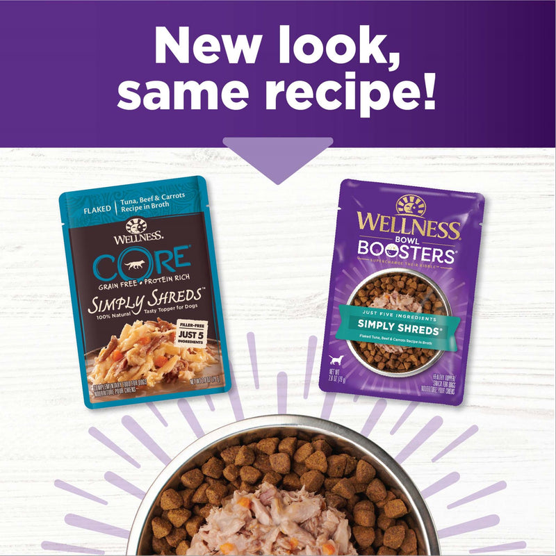 Wellness Core Wet Dog Food Simply Shreds Flaked Tuna, Beef & Carrots