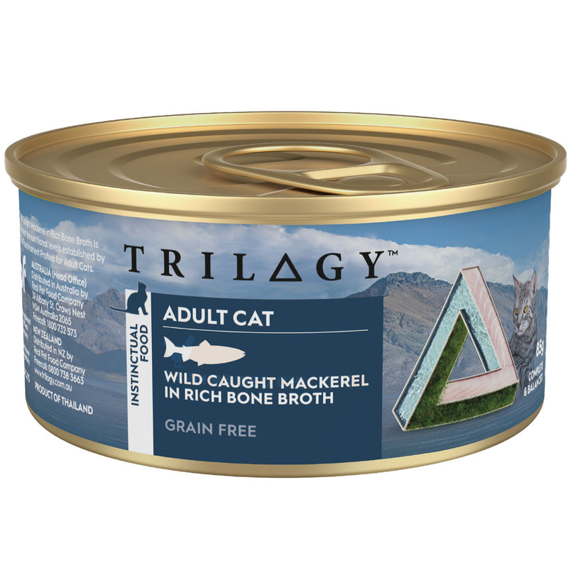 Trilogy Wet Adult Cat Food Wild Caught Mackerel in Rich Bone Broth