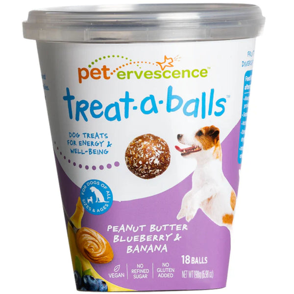 Pet Ervescence Treat-a-Balls Peanut Butter, Blueberry & Banana Dog Treats