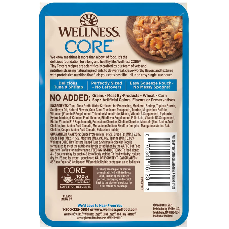 Wellness Core Wet Cat Food Tiny Tasters Flaked Tuna & Shrimp