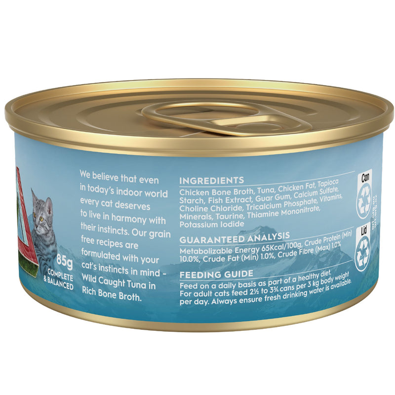 Trilogy Wet Adult Cat Food Wild Caught Tuna in Rich Bone Broth