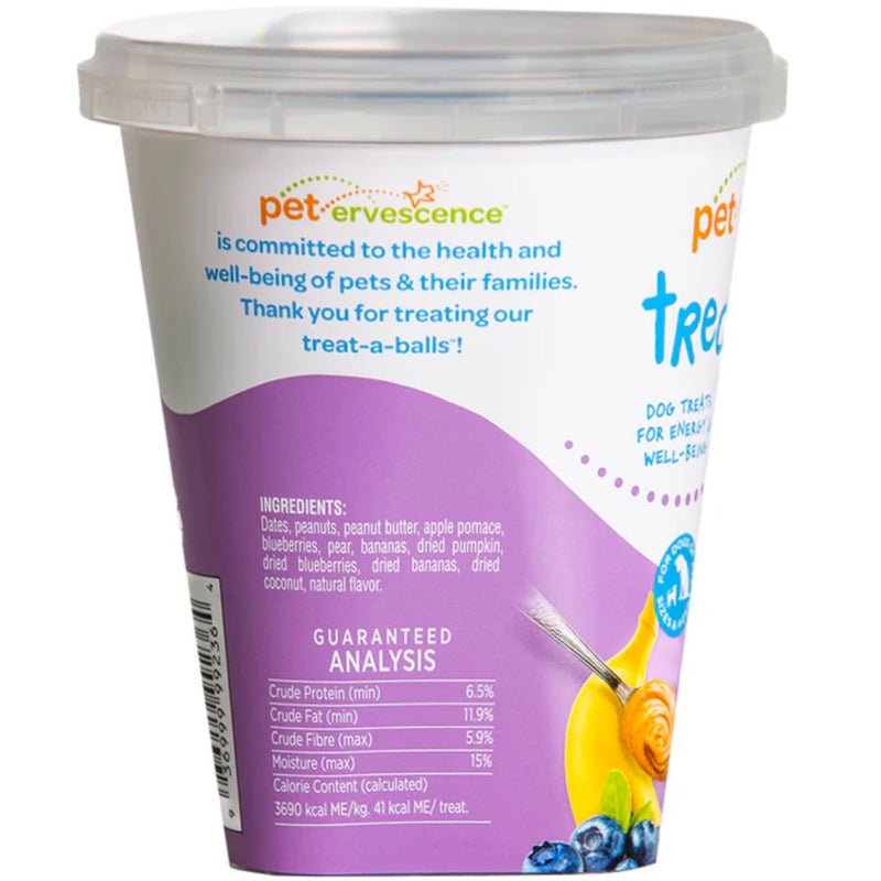 Pet Ervescence Treat-a-Balls Peanut Butter, Blueberry & Banana Dog Treats