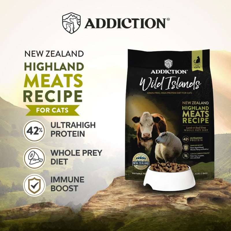 ADDICTION Wild Islands Highland Meats Grass-Fed Beef & Lamb Recipe Dry Cat Food