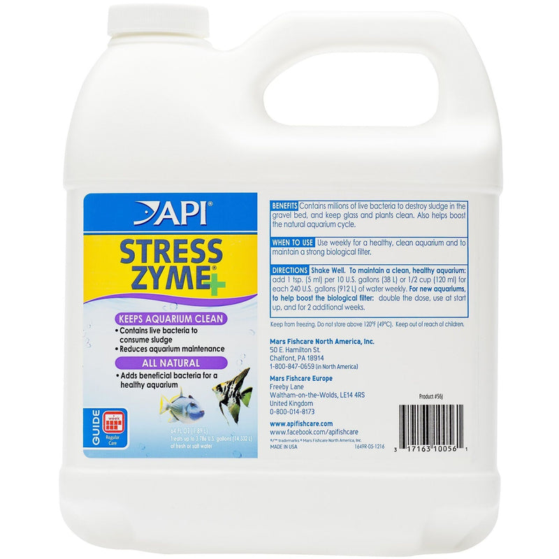 API Stress Zyme Freshwater And Saltwater Aquarium Water Cleaner