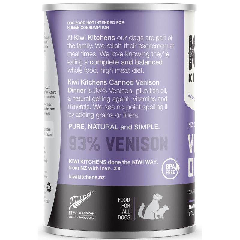 Kiwi Kitchens Canned Dog Food Venison Dinner