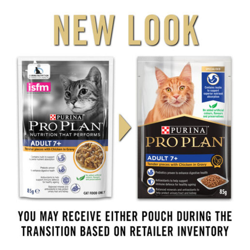 PRO PLAN Adult 7+ Chicken in Gravy Wet Cat Food