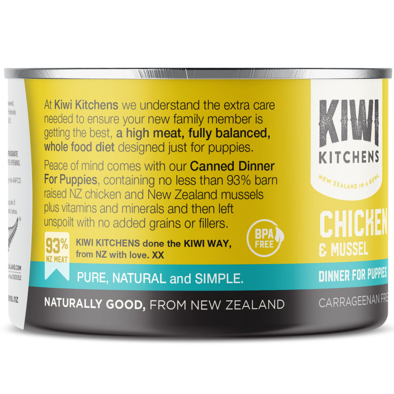 Kiwi Kitchens Canned Puppy Food Chicken & Mussel Dinner