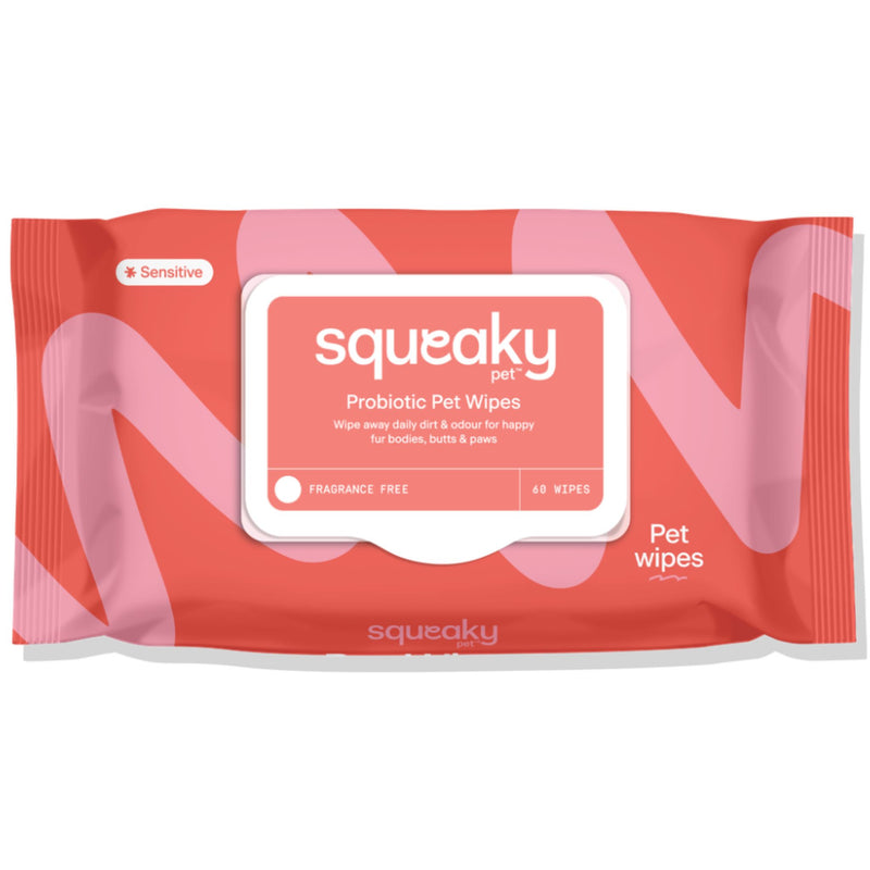 Squeaky Pet Sensitive Probiotic Pet Wipes - Fragrance Free