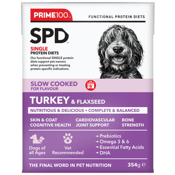 Prime100 SPD Slow Cooked Wet Dog Food Turkey & Flaxseed