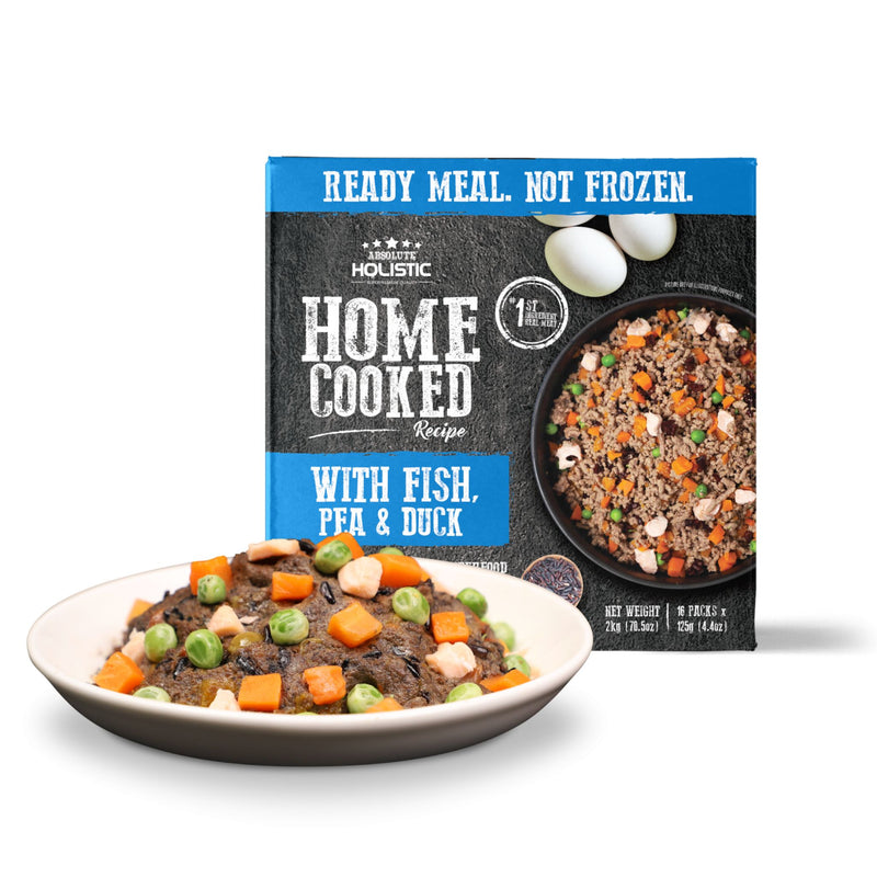 Absolute Holistic Home Cooked Wet Dog Food Fish, Peas & Duck