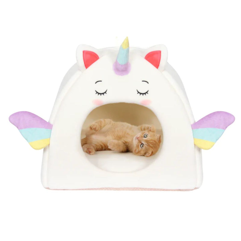 All Fur You Cat Cave - Unicorn White | PeekAPaw Pet Supplies