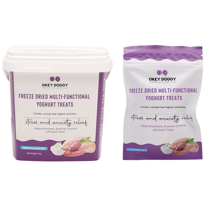 Okey Doggy Freeze Dried Multi-Functional Yoghurt Treats for Dogs & Cats Stress and Anxiety Relief