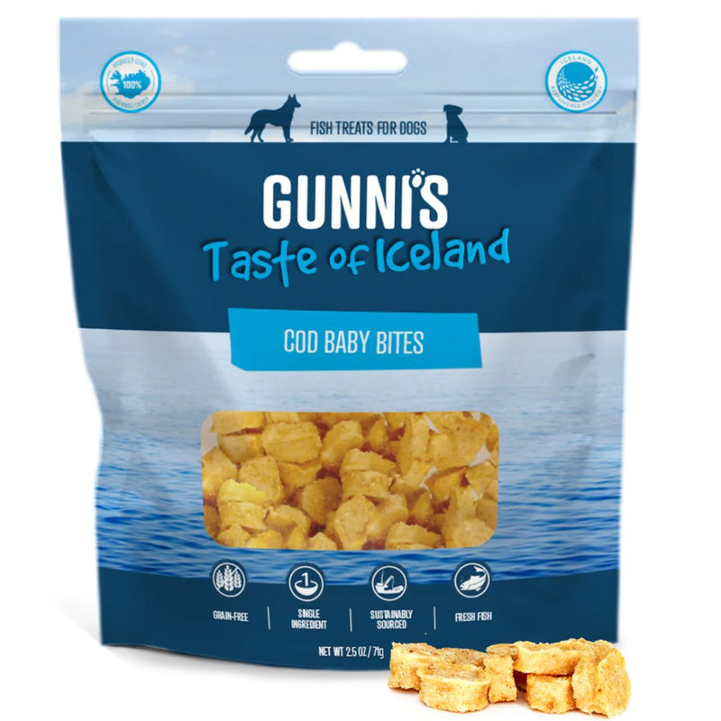 Gunni's Taste of Iceland Dog Treats Cod Baby Bites - 71g | PeekAPaw Pet Supplies