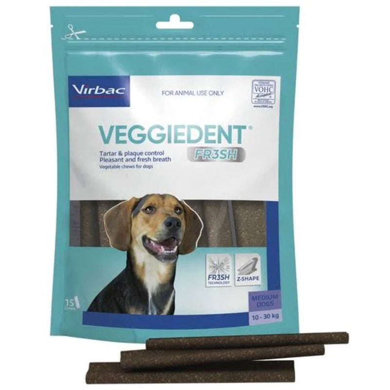 Virbac Veggiedent Fr3sh Dental Chews for Dogs - Medium Dogs | PeekAPaw Pet Supplies