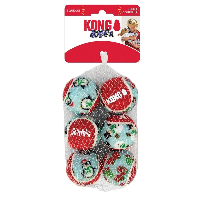 KONG Dog Toys Holiday SqueakAir Balls - Medium | PeekAPaw Pet Supplies