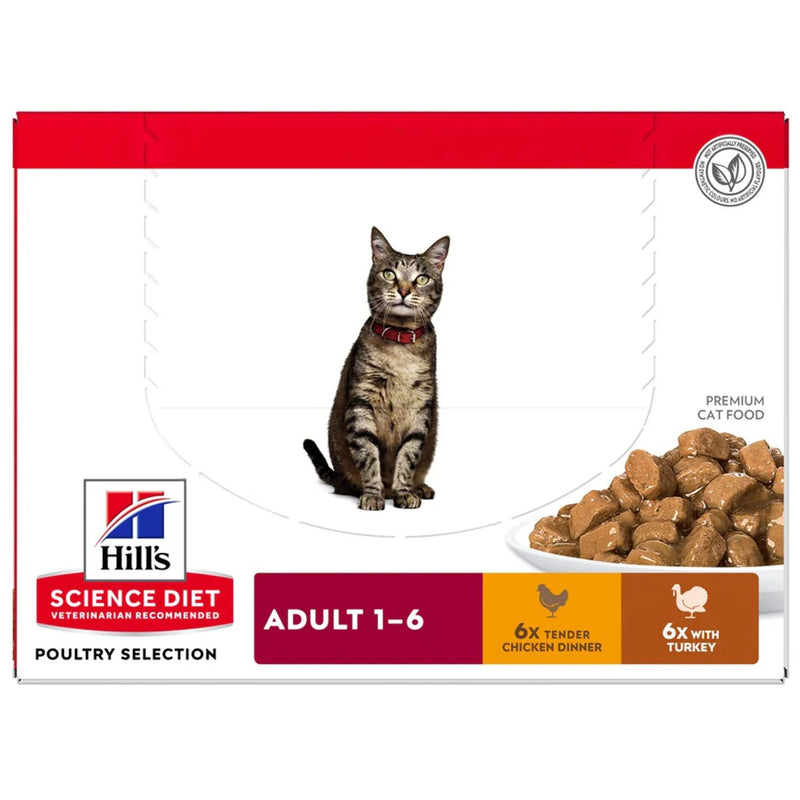 Hill's Science Diet Cat Food in Pouches Adult Multipack Chicken and Turkey