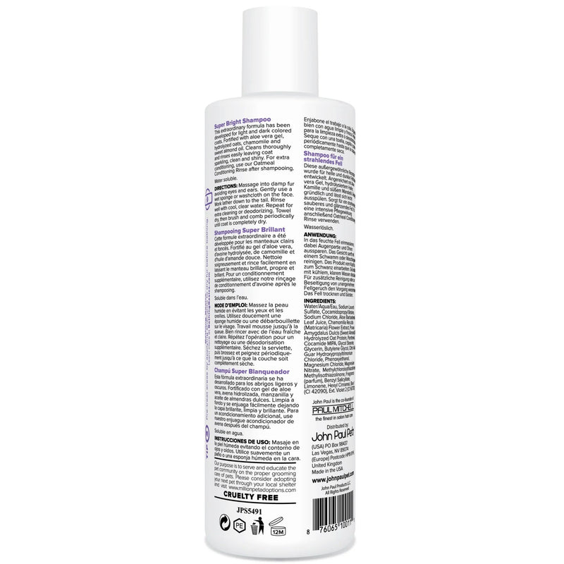 John Paul Pet Super Bright Shampoo for Light Coloured Coats