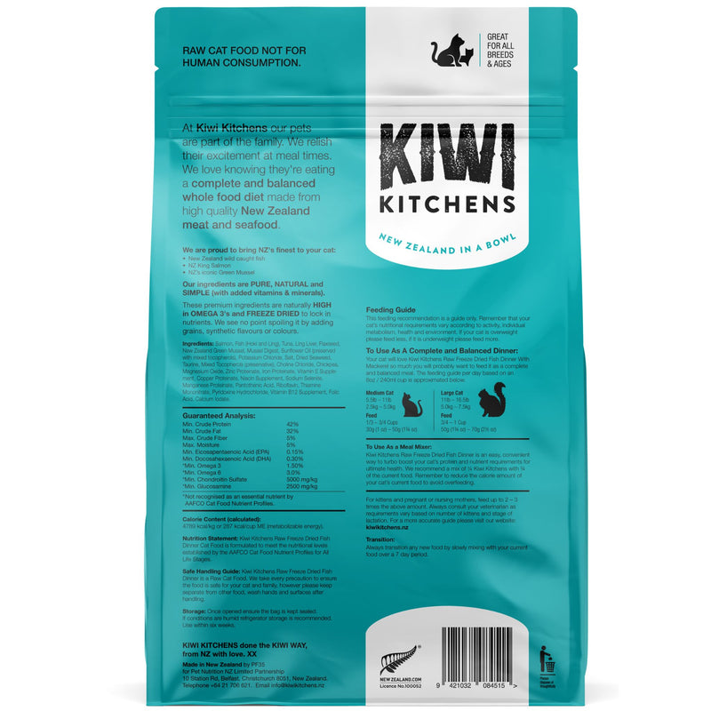 Kiwi Kitchens Freeze Dried Cat Food Fish Dinner