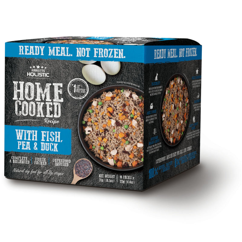 Absolute Holistic Home Cooked Wet Dog Food Fish, Peas & Duck