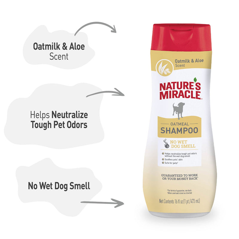 Nature's Miracle Odor Contol Oatmeal Dog Shampoo - 437ml | PeekAPaw Pet Supplies