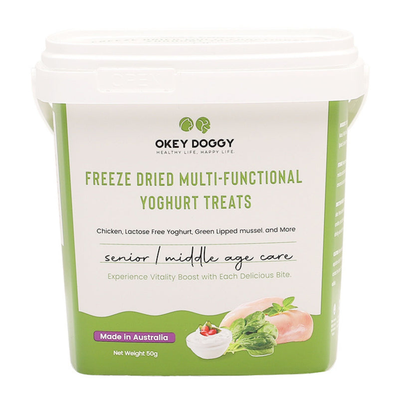 Okey Doggy Freeze Dried Multi-Functional Yoghurt Treats for Dogs & Cats Senior Middle Age Care