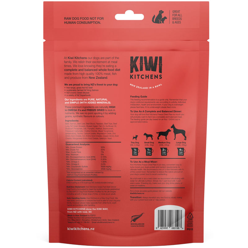 Kiwi Kitchens Freeze-Dried Dog Food Beef Dinner