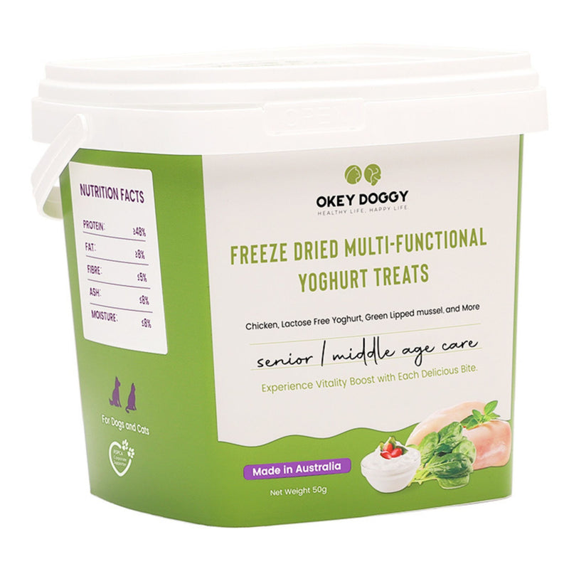 Okey Doggy Freeze Dried Multi-Functional Yoghurt Treats for Dogs & Cats Senior Middle Age Care