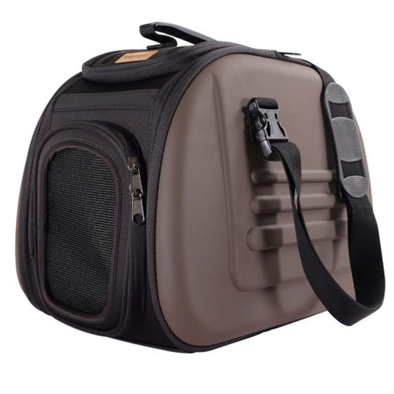 Ibiyaya Classic Eva Soft-Sided Travel Pet Carrier - Chocolate | PeekAPaw Pet Supplies