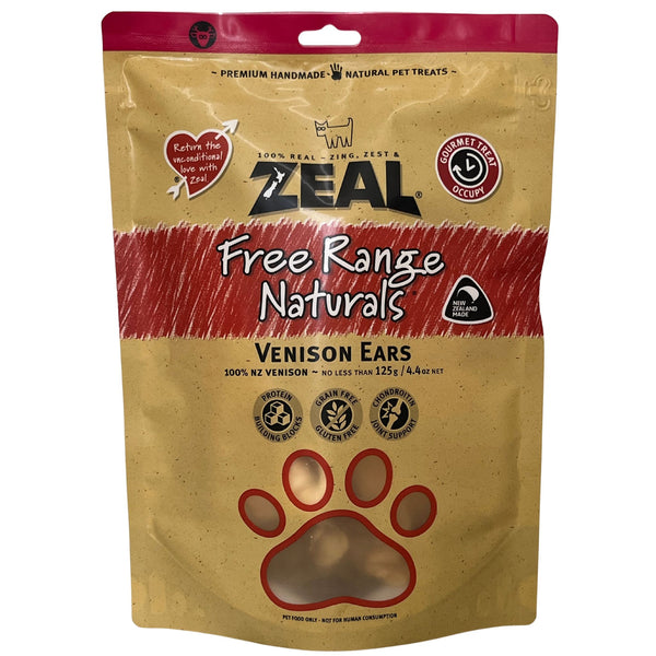 Zeal Free Range Naturals Venison Ears Pet Treats 125g