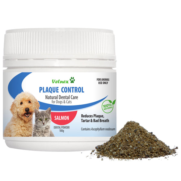 Vetnex Plaque Control Natural Dental Care Powder Salmon for Dogs & Cats