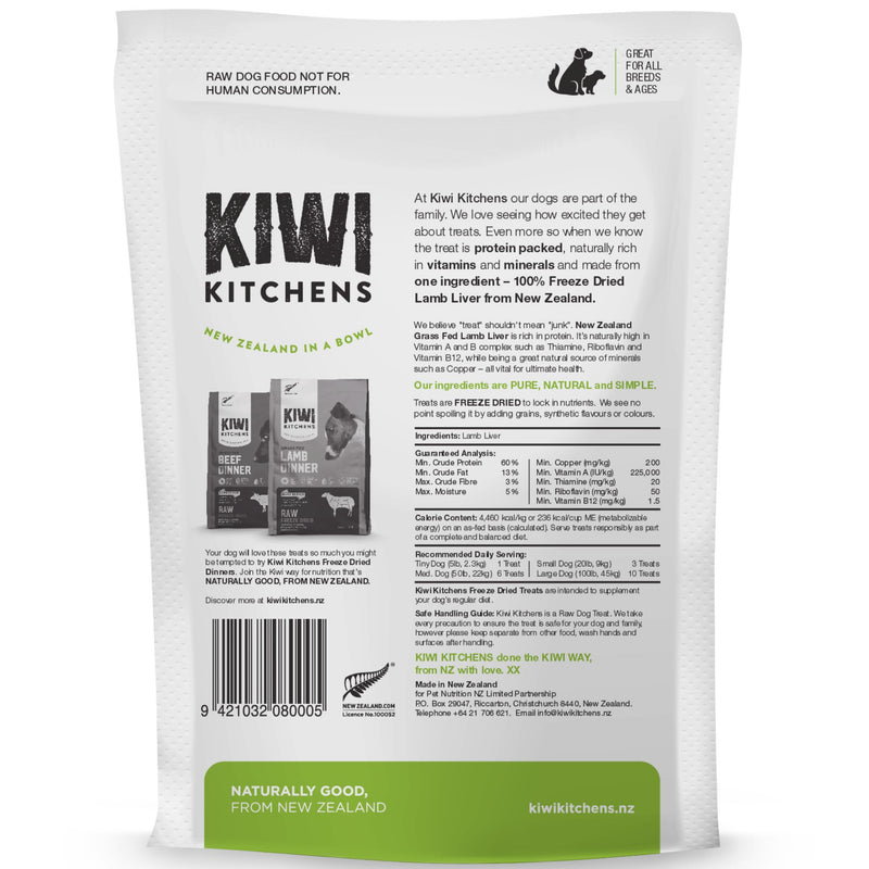 Kiwi Kitchens Freeze-Dried Dog Treat Lamb Liver