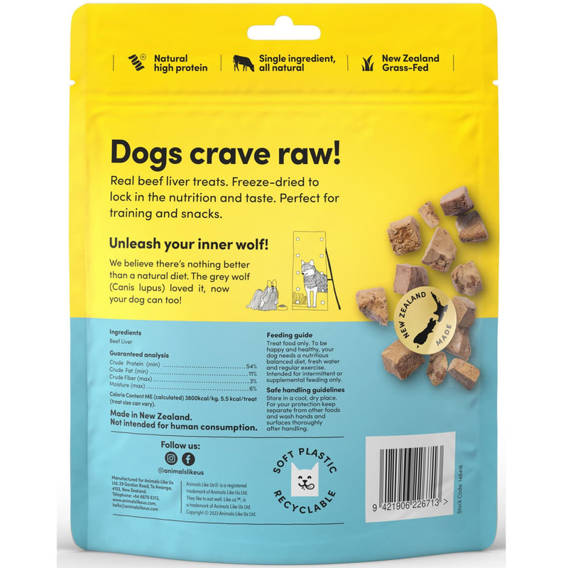 Animals Like Us Freeze Dried Dog Treats Grass-Fed Beef Liver