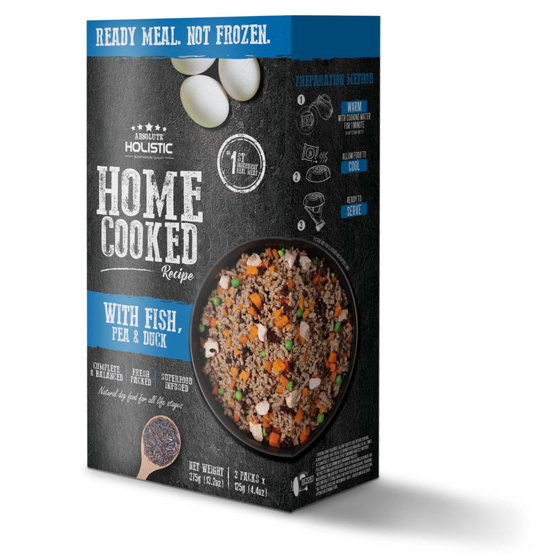 Absolute Holistic Home Cooked Wet Dog Food Fish, Peas & Duck