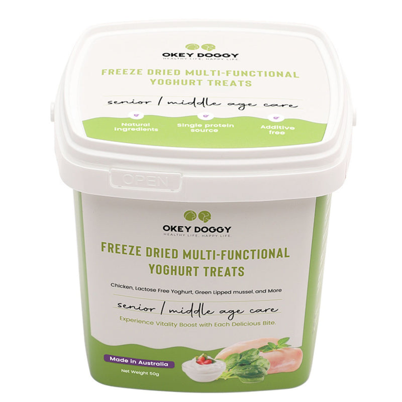 Okey Doggy Freeze Dried Multi-Functional Yoghurt Treats for Dogs & Cats Senior Middle Age Care