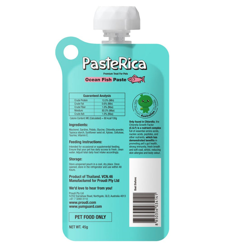 YumGuard Paste Rica for Dog & Cat Ocean Fish - Back | PeekAPaw Pet Supplies