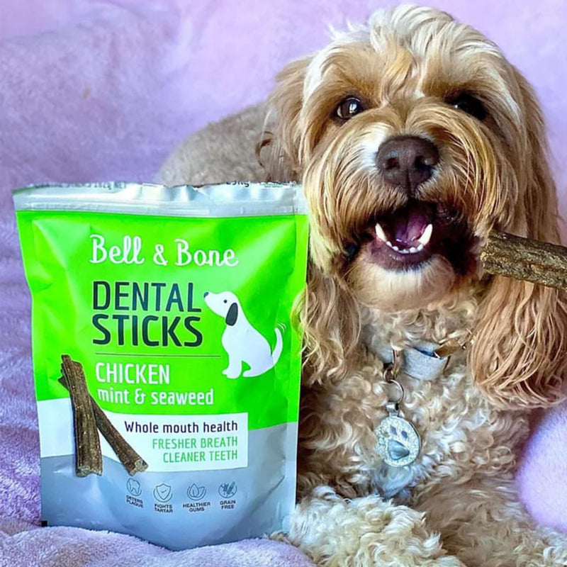 Bell and Bone Dental Sticks for Adult Dogs - Chicken, Mint & Seaweed