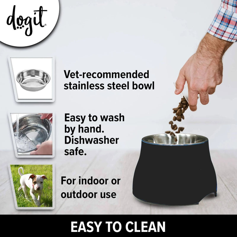 Dogit 2 in 1 Elevated Dog Dish Black | PeekAPaw Pet Supplies