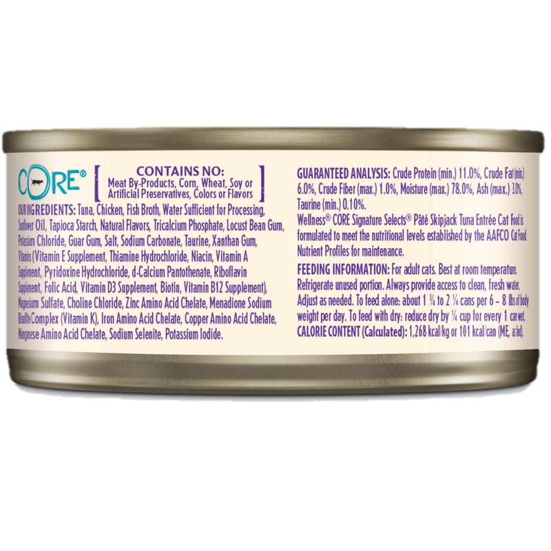 Wellness Core Wet Cat Food Signature Selects Skipjack Tuna | PeekAPaw Pet Supplies