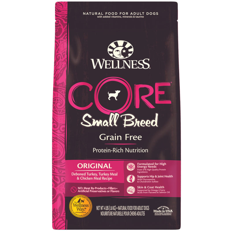 Wellness Core Dry Dog Food Grain Free Small Breed Original: Chicken & Turkey