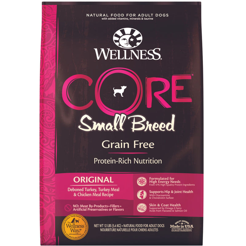 Wellness Core Dry Dog Food Grain Free Small Breed Original: Chicken & Turkey