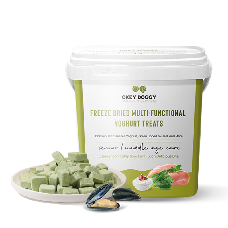 Okey Doggy Freeze Dried Multi-Functional Yoghurt Treats for Dogs & Cats Senior Middle Age Care