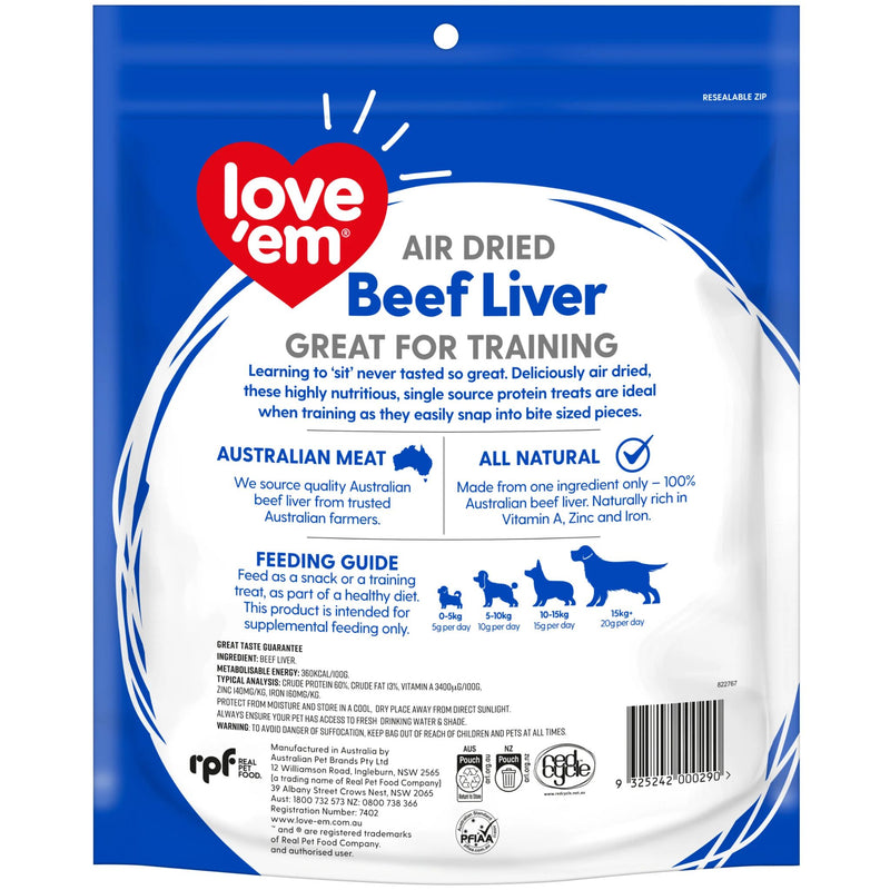 Love'em Air Dried Beef Liver Dog Treats