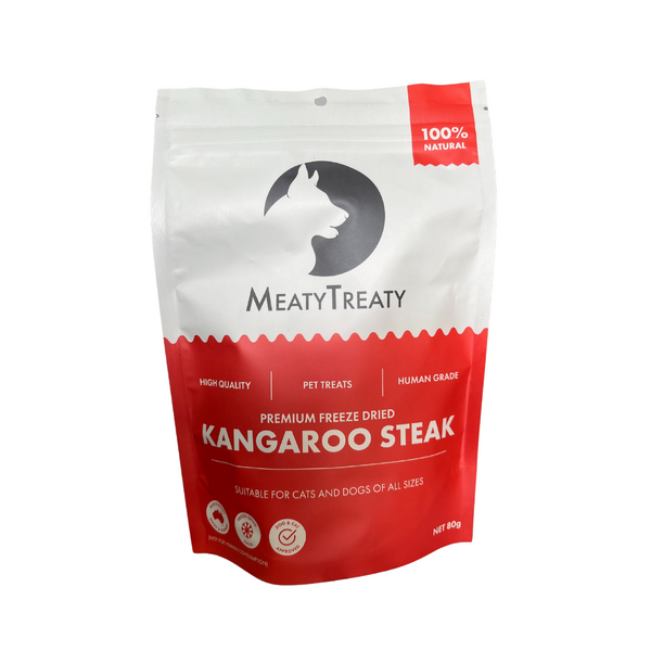 Meaty Treaty Freeze Dried Kangaroo Steak Cat & Dog Treats