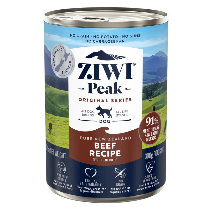 ZIWI Peak Dog Food Cans Beef 390g | PeekAPaw Pet Supplies