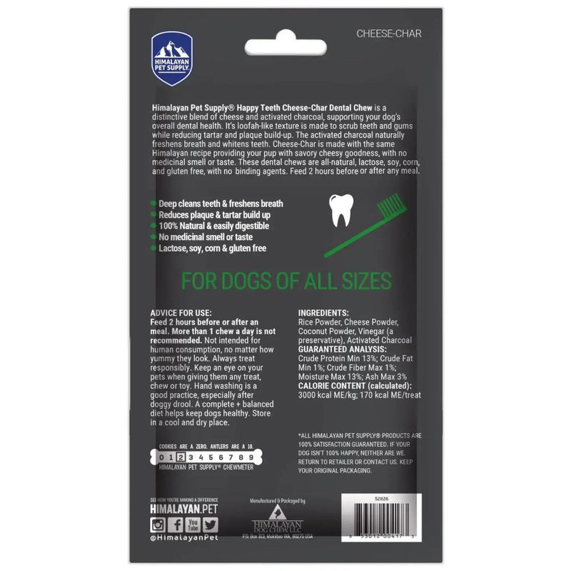 Himalayan Dog Chew Happy Teeth Daily Dentals - Cheese-Char - 340g | PeekAPaw Pet Supplies