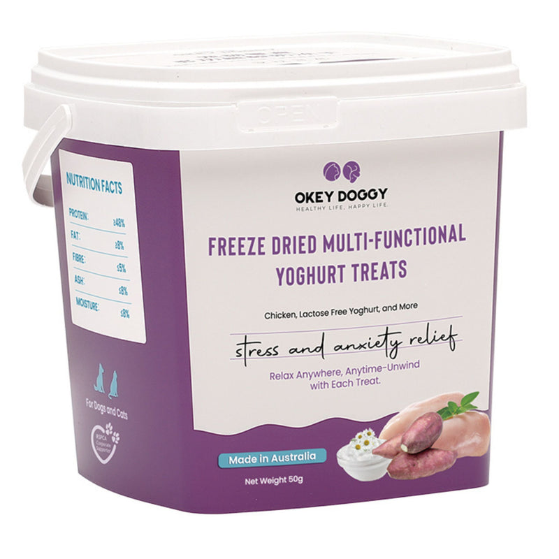 Okey Doggy Freeze Dried Multi-Functional Yoghurt Treats for Dogs & Cats Stress and Anxiety Relief