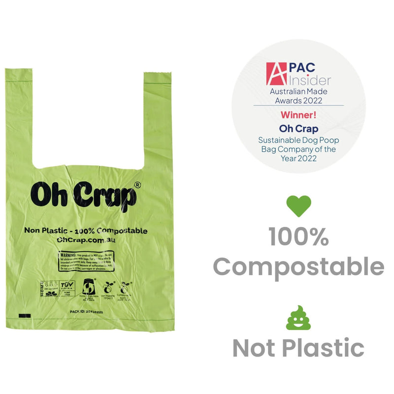 Oh Crap Compostable Dog Poop Bags with Handles